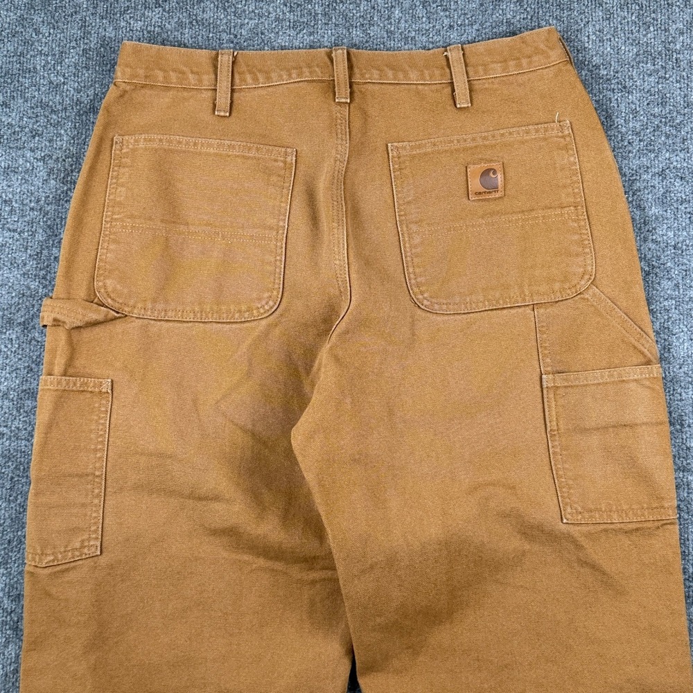 Carhartt Pants Mens 34x34 Brown Duck Canvas Loose Fit Carpenter Work B11 BRN